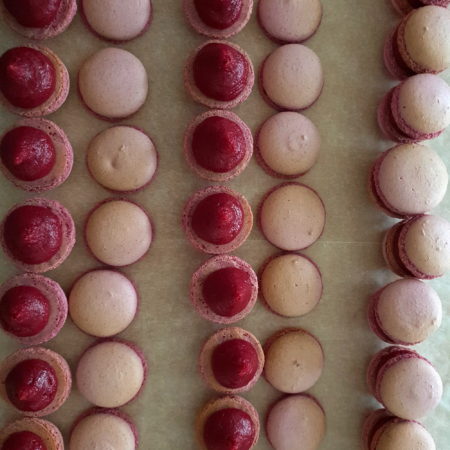 raspberry macaron line