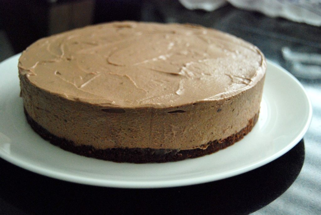 chocolate hazelnut cake unglazed